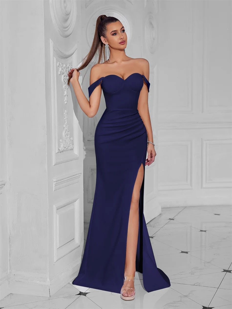 👑 Queen Maxi Épaule Dénudée – Soirée Sol