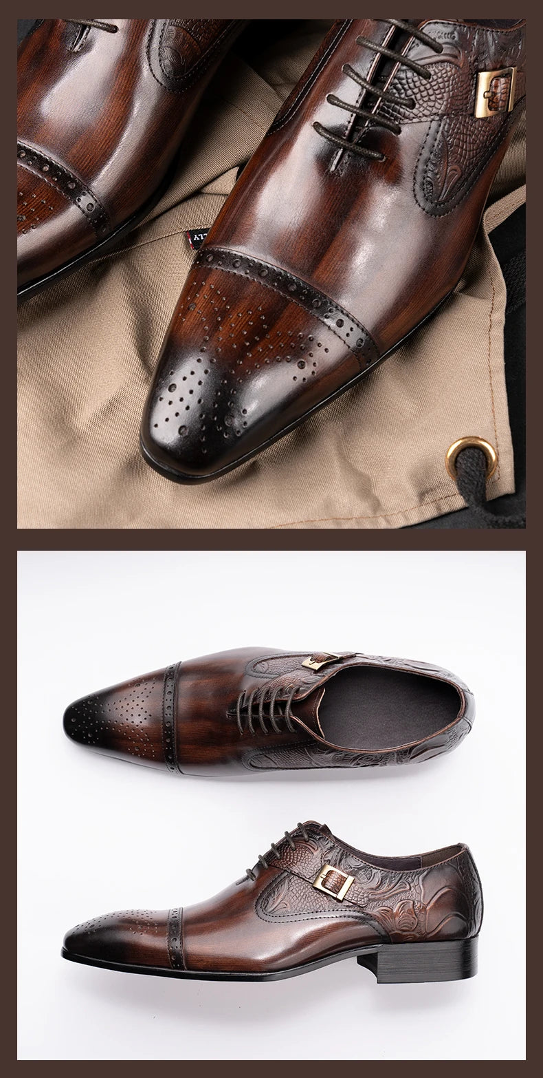 👑 Royal Oxford Européen – Cuir Véritable Formel