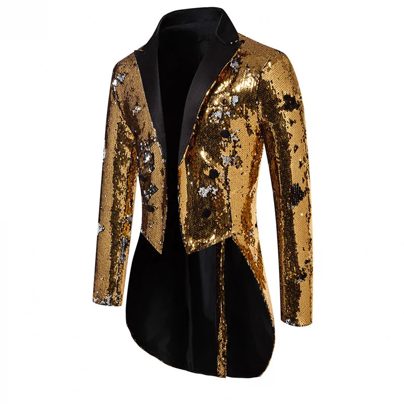 👑 KING SEQUIN TUXEDO BLAZER — VESTE SMOKING PAILLETTES SCÈNE & CÉRÉMONIE