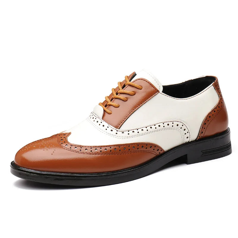 👑 ROYAL BROGUE OXFORD — CHAUSSURES HOMME CUIR BOUT POINTU ÉLÉGANTES