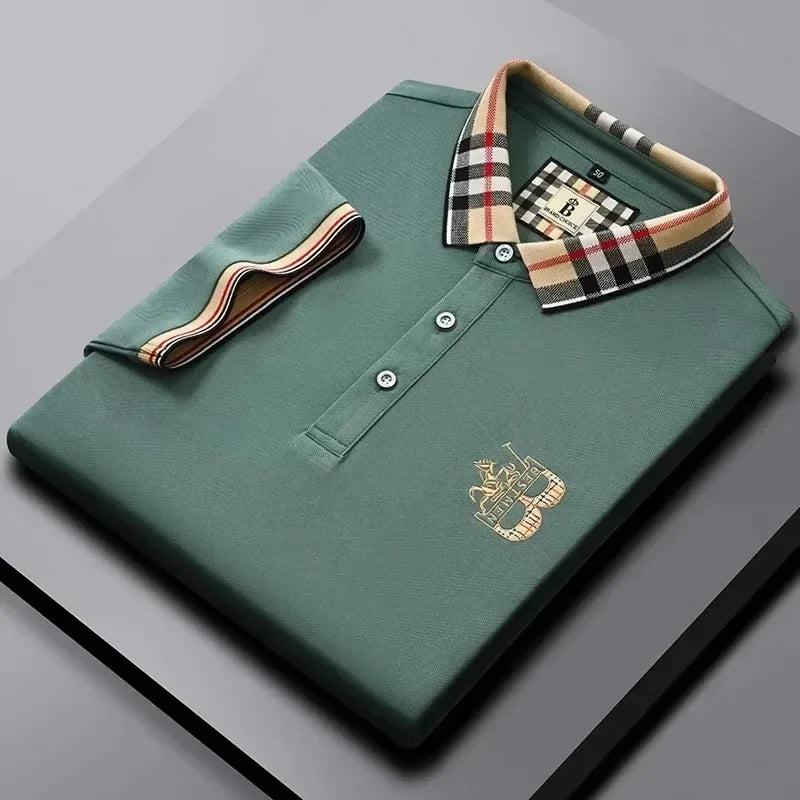 👑 KING POLO PLAID — POLO COTON CARREAUX BRODÉ SIGNATURE