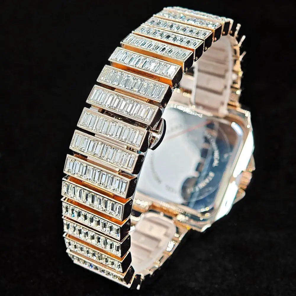 👑 Royal Montre Diamants – Quartz Hip Hop Luxe