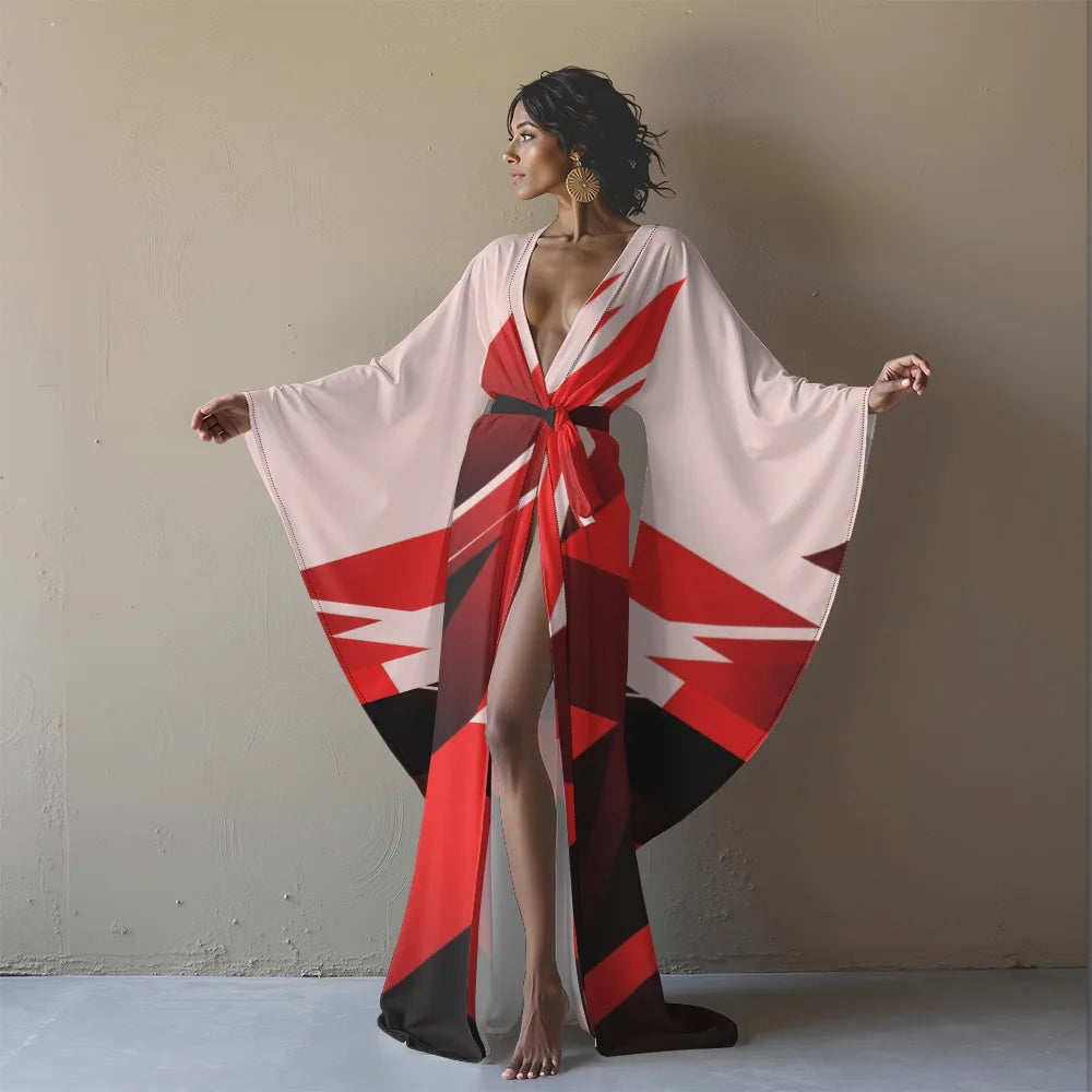 👑 Queen Kimono Boho – Robe Vacances Luxe