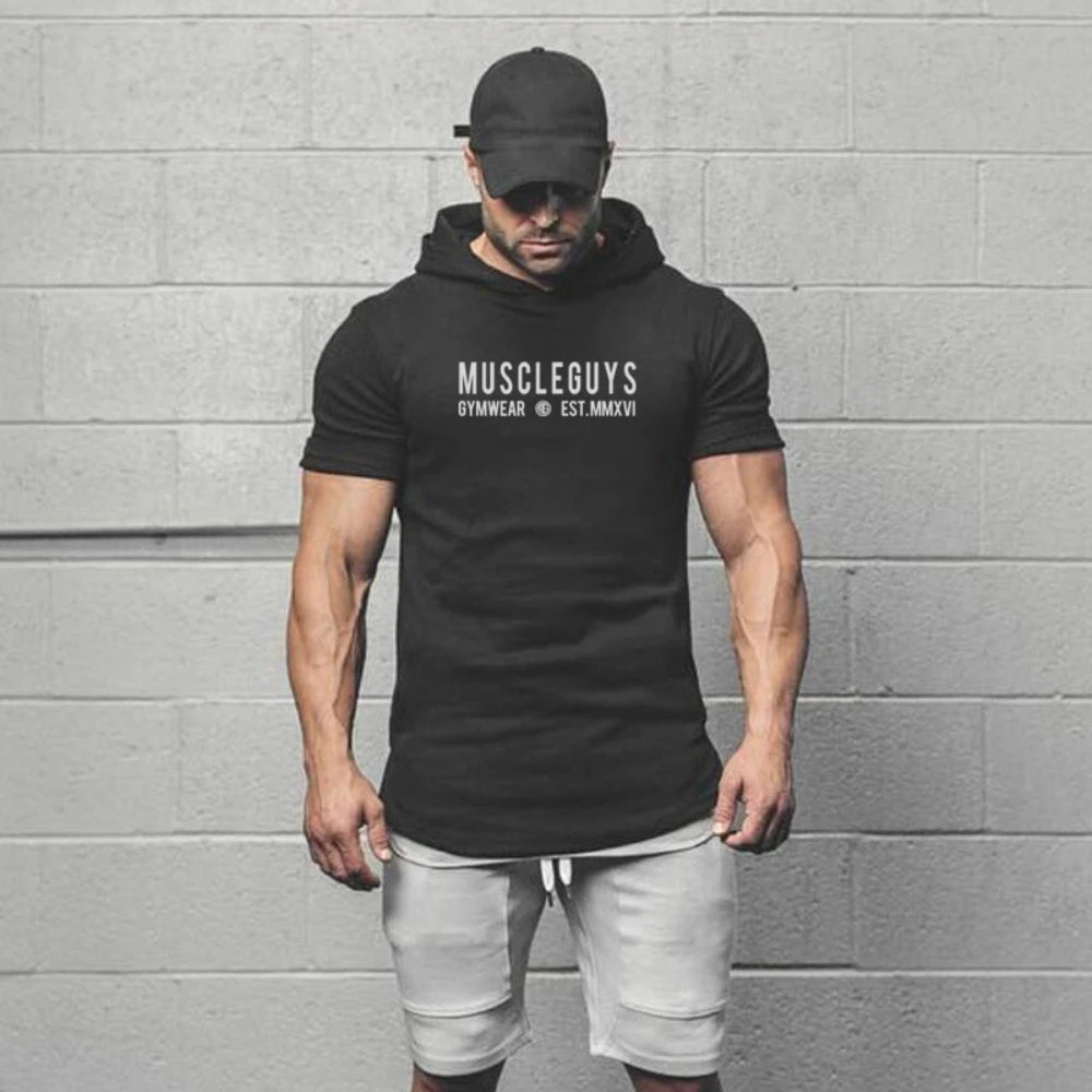 👑 KING HOODED SPORT TEE — T-SHIRT À CAPUCHE SLIM FIT COTON PERFORMANCE