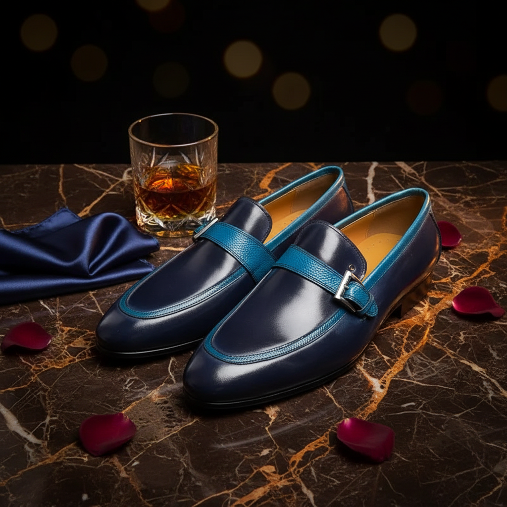 👑 Royal Loafer Boucle Bleue – Casual Luxe