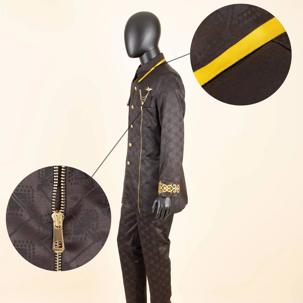 👑 KING BAZIN OR — TENUE CÉRÉMONIE AFRICAINE BRODÉE OR BAZIN RICHE