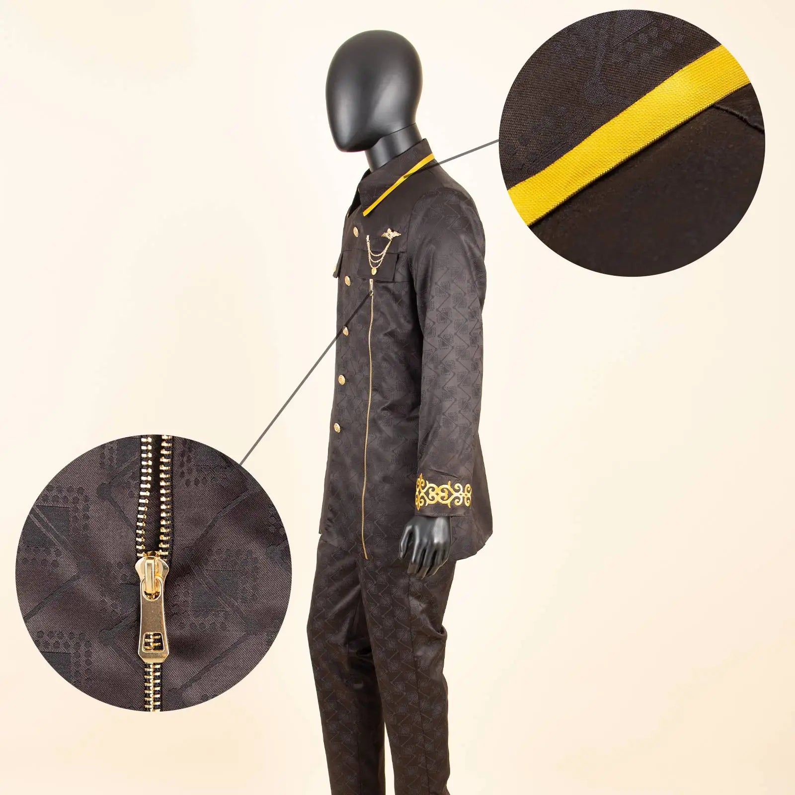 👑 KING BAZIN OR — TENUE CÉRÉMONIE AFRICAINE BRODÉE OR BAZIN RICHE