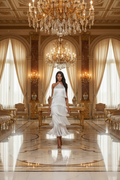 👑 Queen Franges Métallisées – Dos Nu Halter