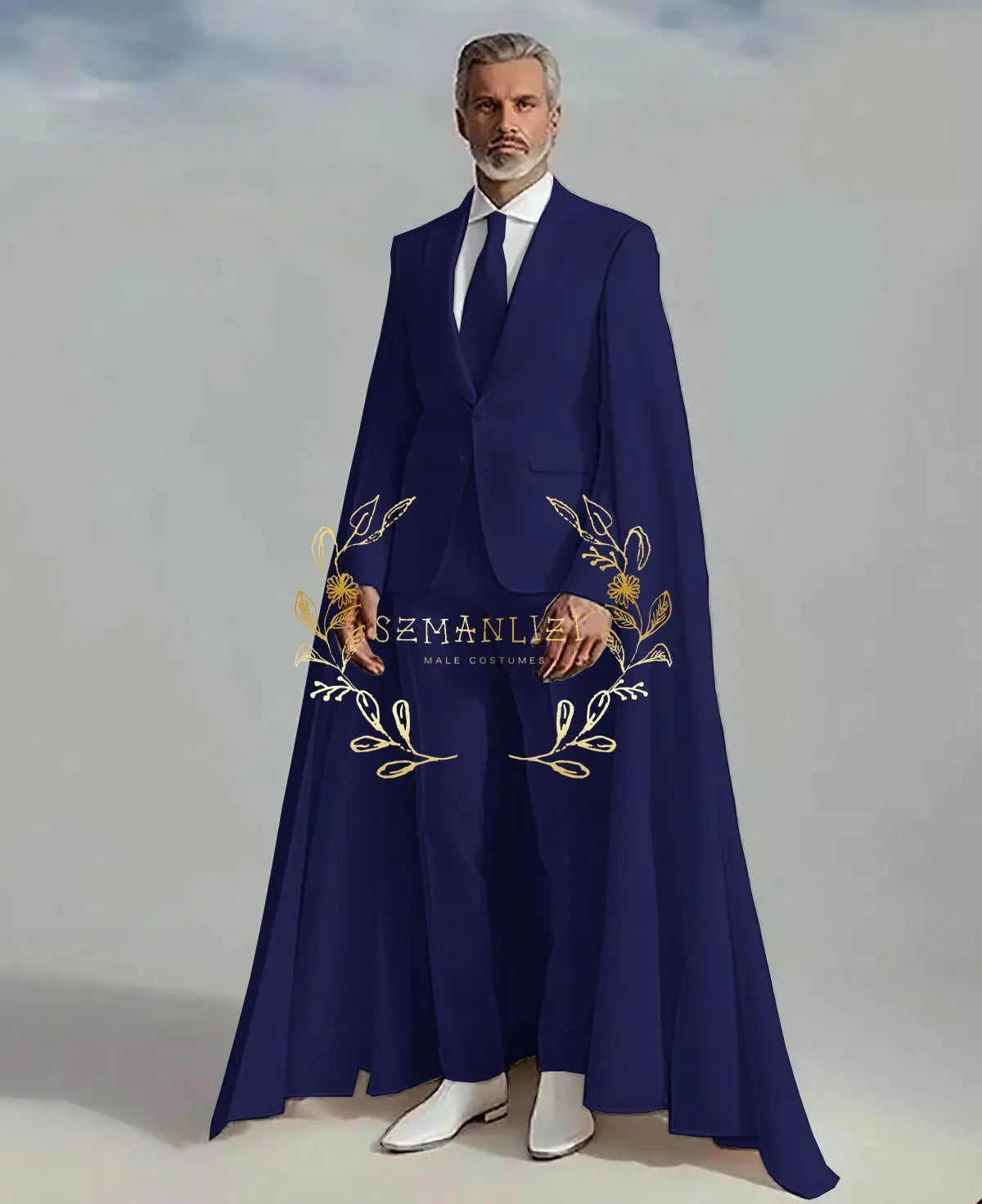 👑 KING CEREMONY SUIT — COSTUME MARIAGE 2 PIÈCES CAPE & BLAZER