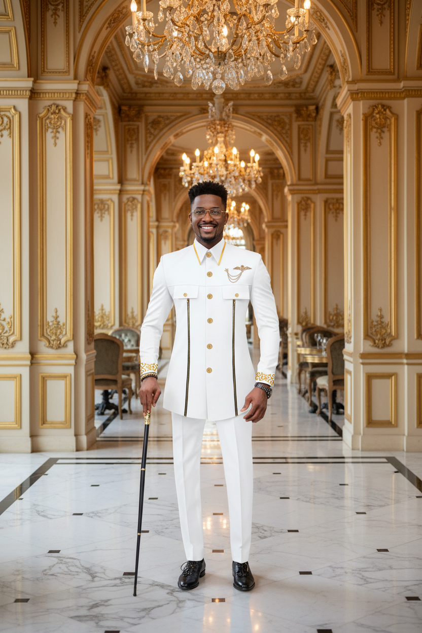 👑 KING AFRICA SLIM — COSTUME AFRICAIN CINTRÉ BRODÉ BLAZER & PANTALON
