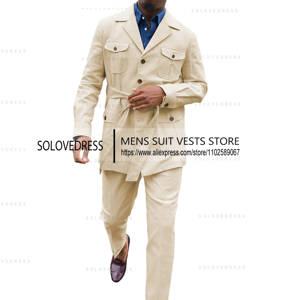 👑 KING LINEN SUIT — COSTUME CÉRÉMONIE 2 PIÈCES LIN & COTON ÉTÉ