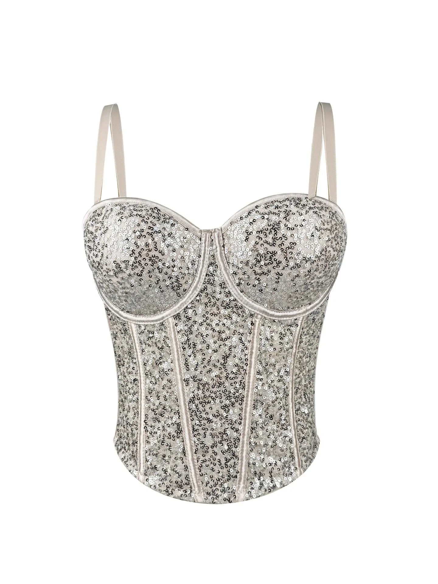 👑 Queen Corset Sequins – Top Scène & Soirée