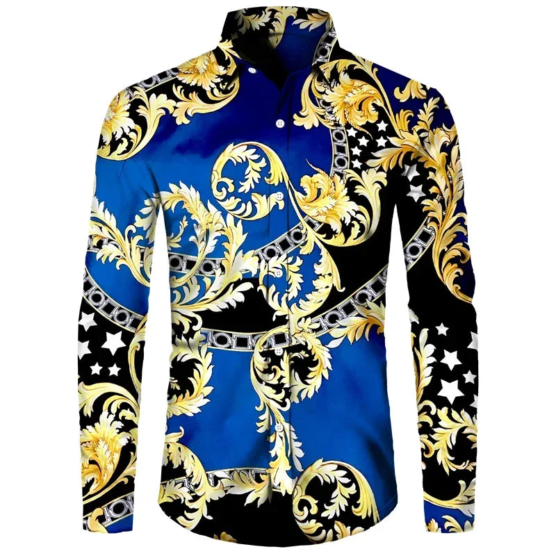 👑 King Chemise Paisley Or – Soie & Prestige