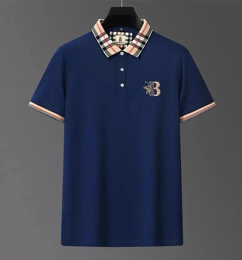 👑 KING POLO PLAID — POLO COTON CARREAUX BRODÉ SIGNATURE