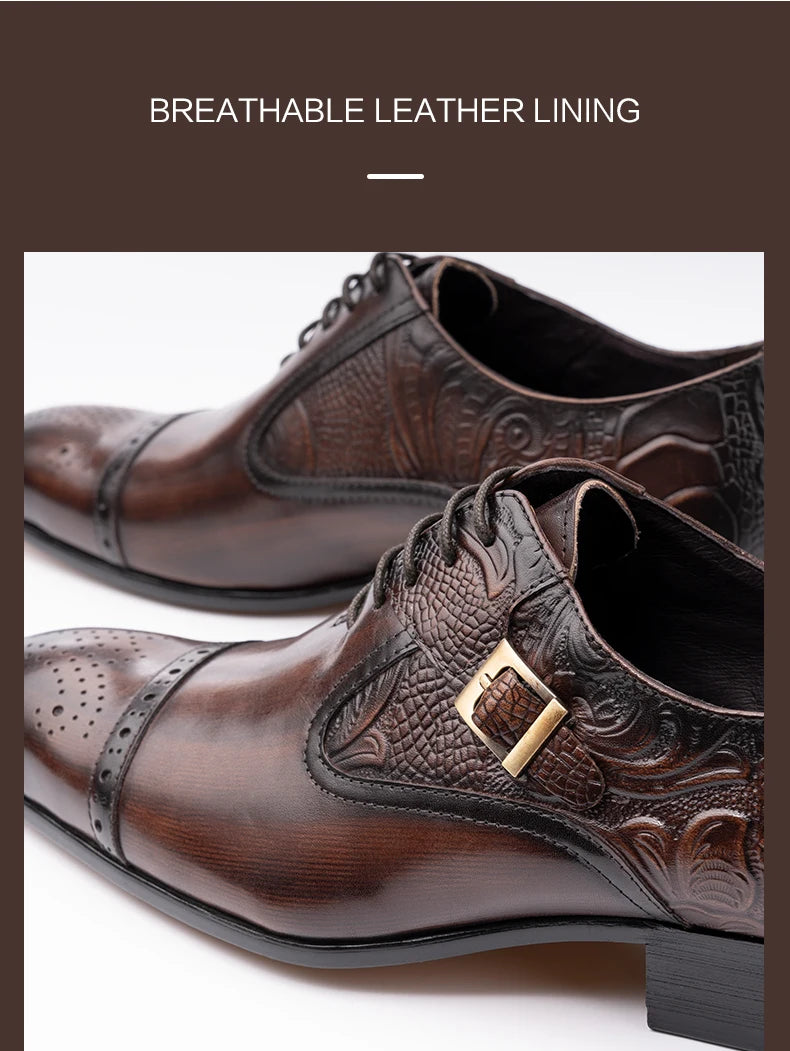 👑 Royal Oxford Européen – Cuir Véritable Formel