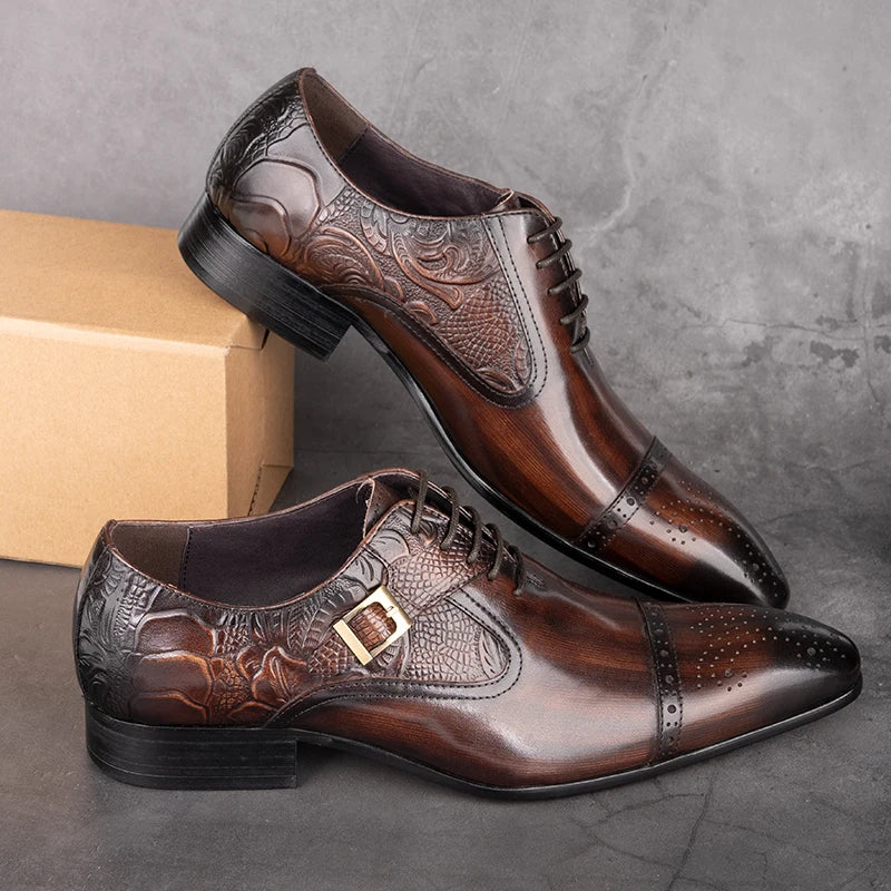 👑 Royal Oxford Européen – Cuir Véritable Formel