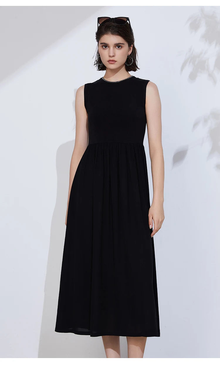 👑 QUEEN CHIFFON CHAIN — ROBE SANS MANCHES CHIFFON & CHAÎNE ÉLÉGANCE ÉTÉ