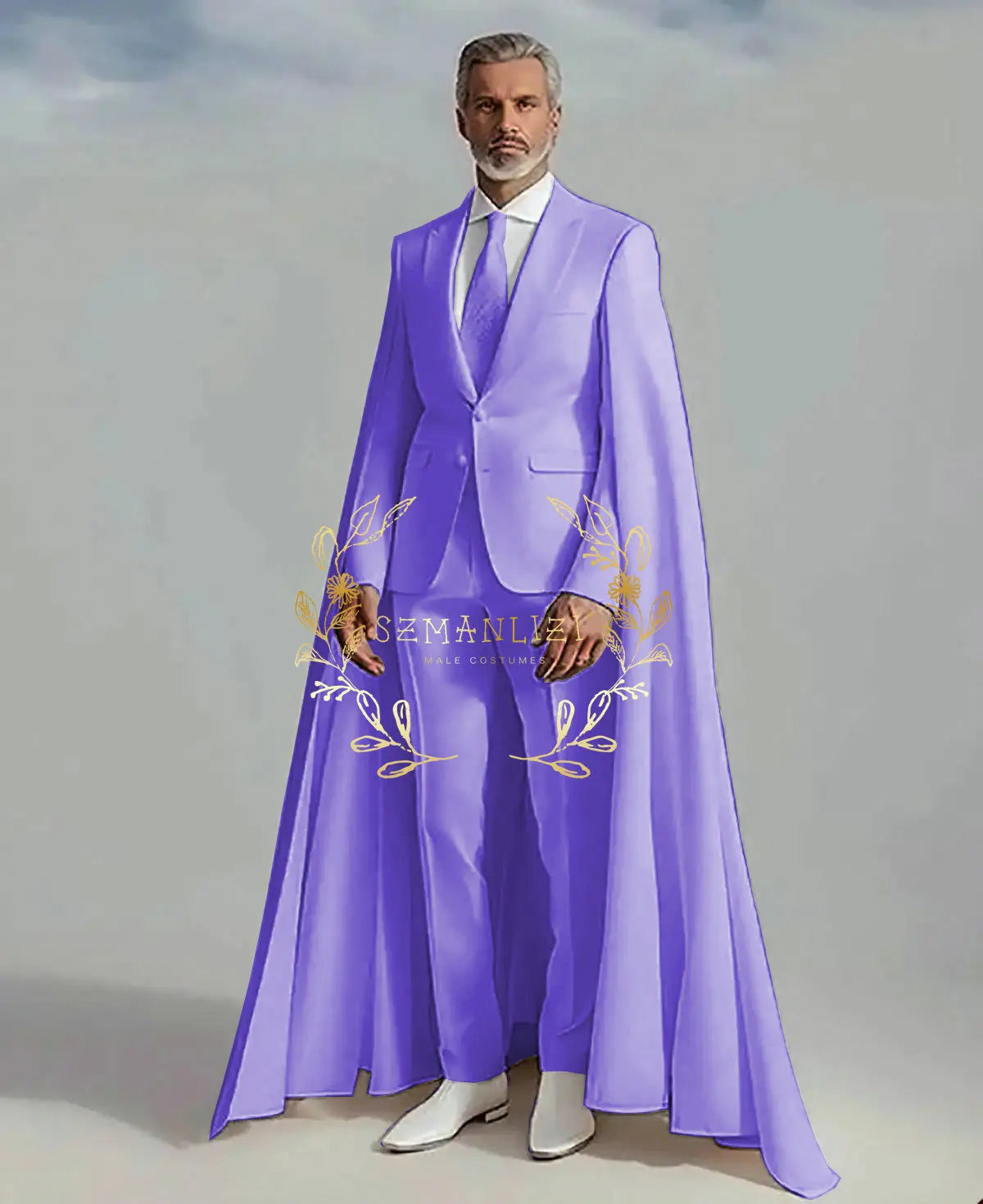 👑 KING CEREMONY SUIT — COSTUME MARIAGE 2 PIÈCES CAPE & BLAZER