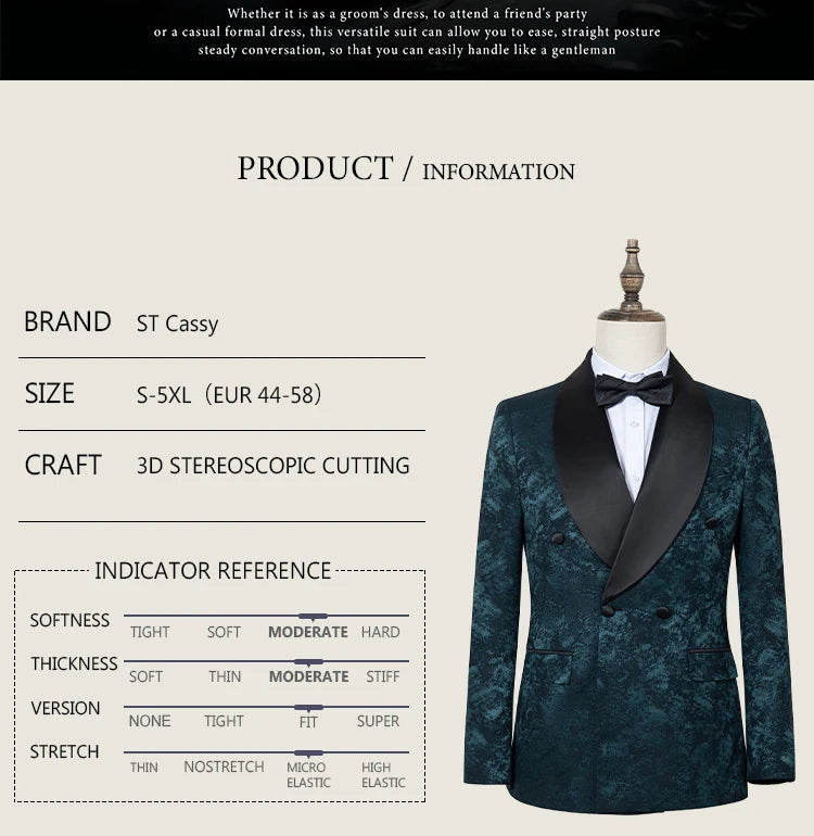 👑 KING TUXEDO CRISTAUX — 3 PIÈCES PRESTIGE SUR MESURE