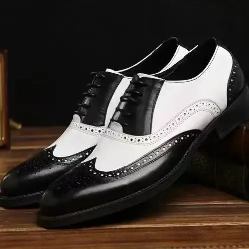 👑 ROYAL BROGUE OXFORD — CHAUSSURES HOMME CUIR BOUT POINTU ÉLÉGANTES