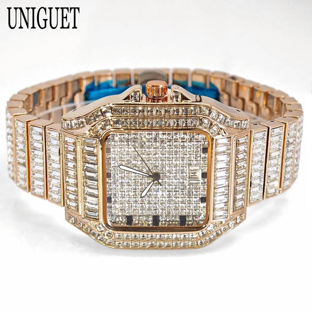 👑 Royal Montre Diamants – Quartz Hip Hop Luxe