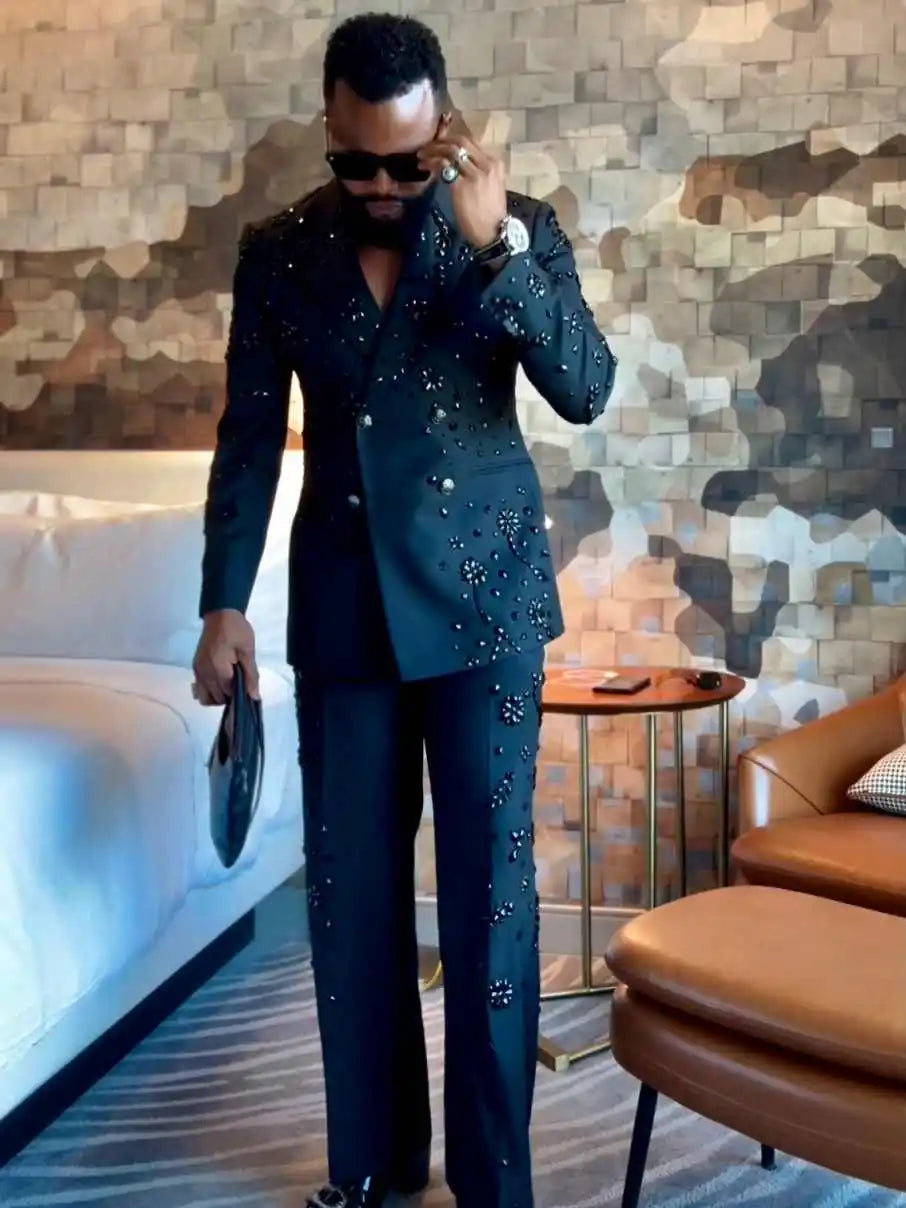 👑 KING DIAMOND SUIT — COSTUME DE MARIAGE & GALA EN CRISTAUX SIGNATURE