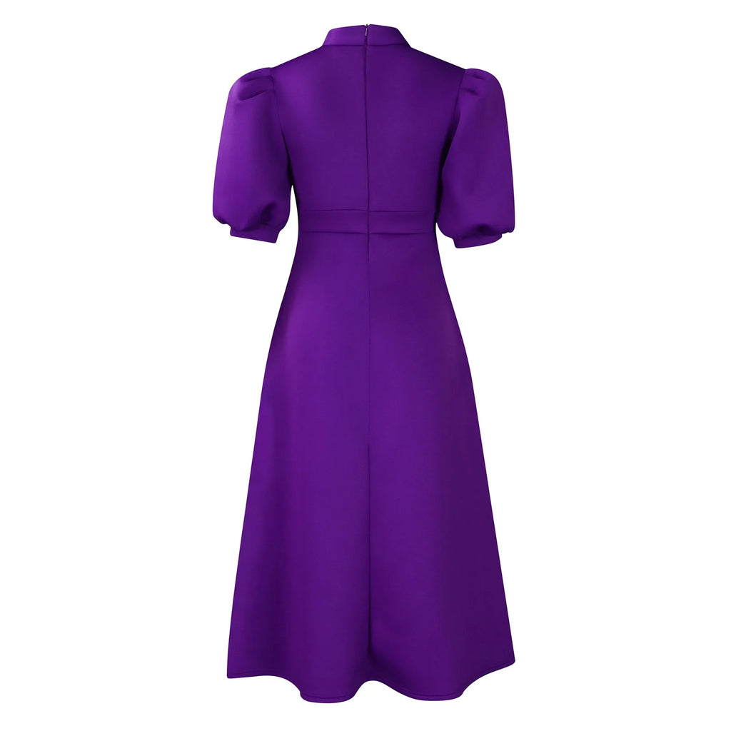 👑 QUEEN BOW — ROBE PLISSÉE À NŒUD SIGNATURE