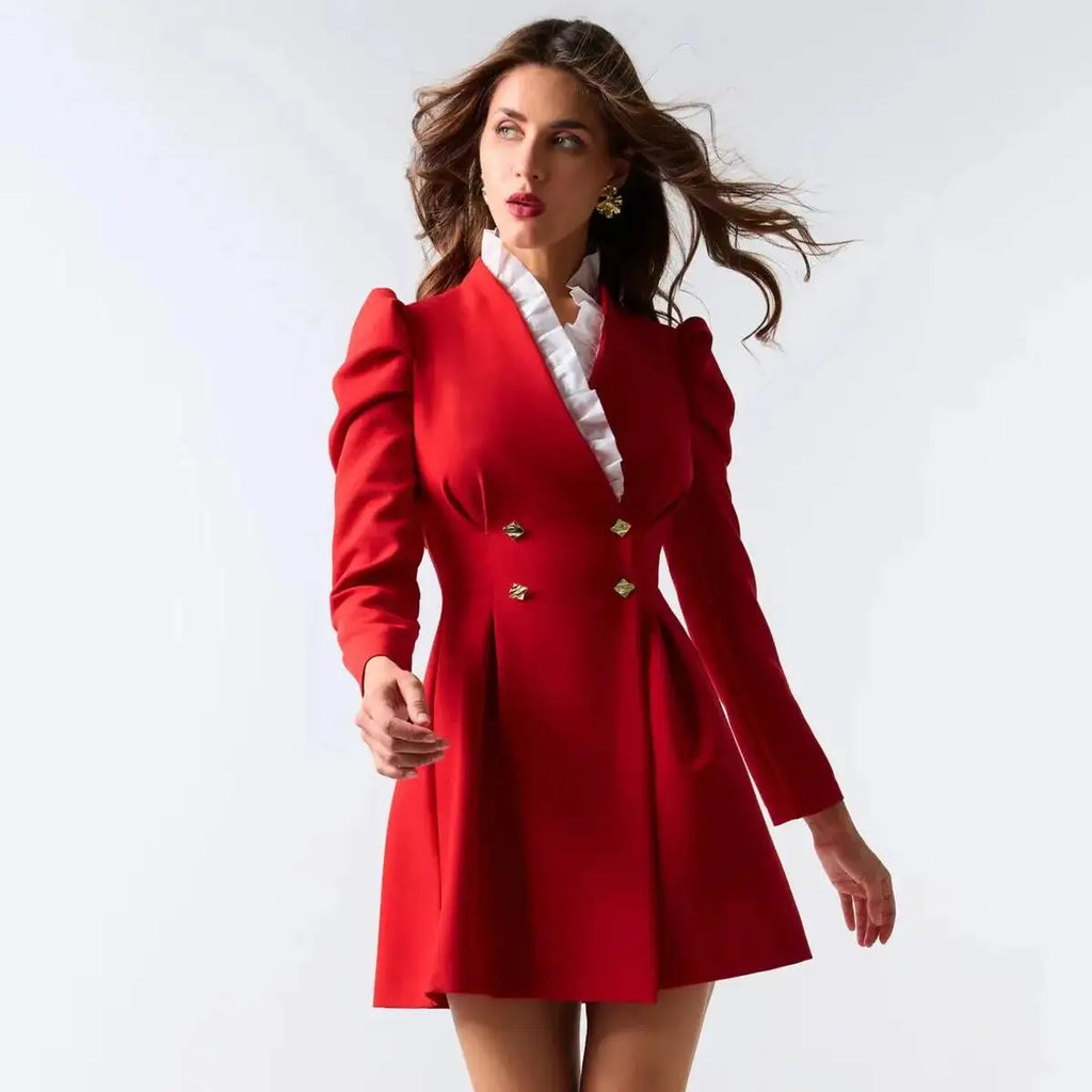 👑 Queen Tuxedo Élégance – Robe Bodycon Bureau & Soirée