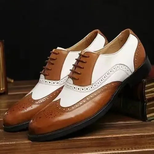 👑 ROYAL BROGUE OXFORD — CHAUSSURES HOMME CUIR BOUT POINTU ÉLÉGANTES