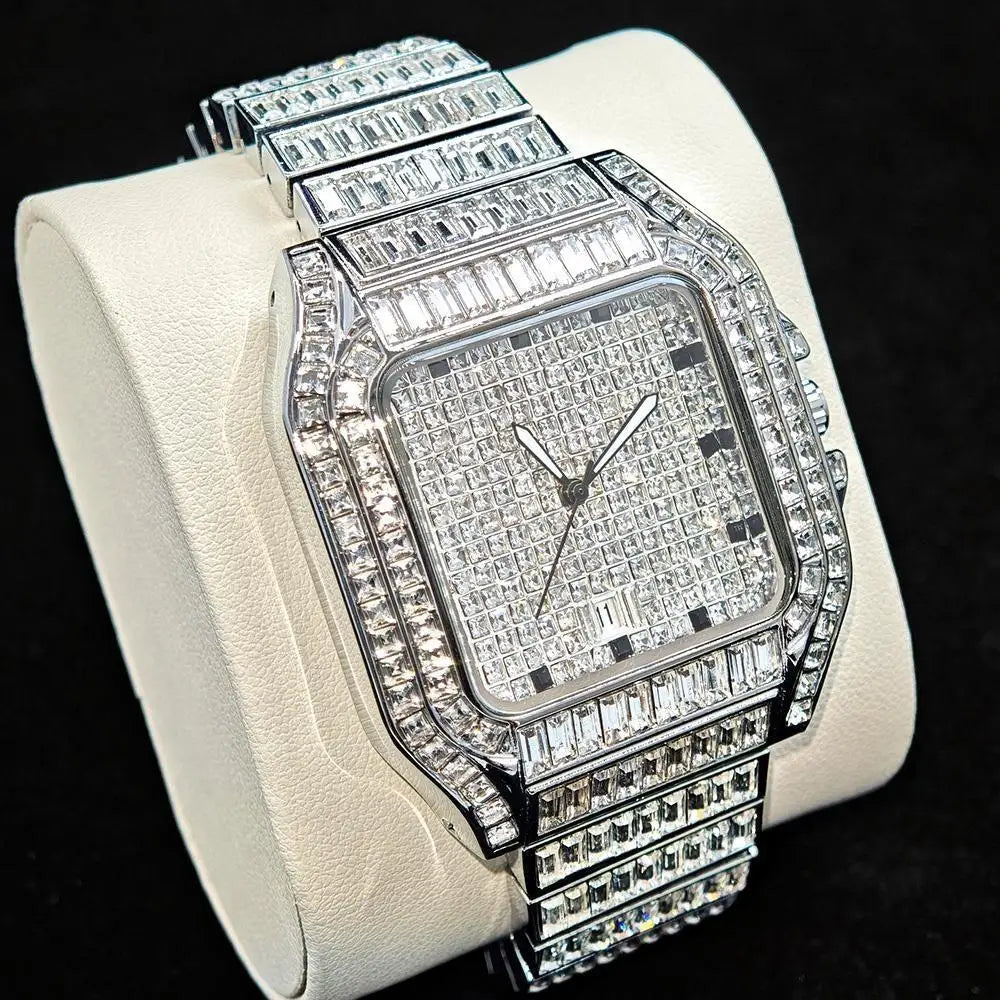 👑 Royal Montre Diamants – Quartz Hip Hop Luxe