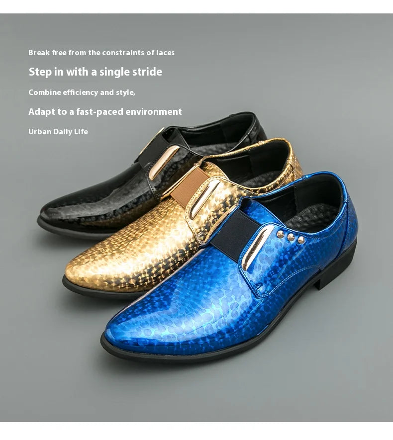 👑 Royal Or Bout Pointu – Oxford Talon Épais
