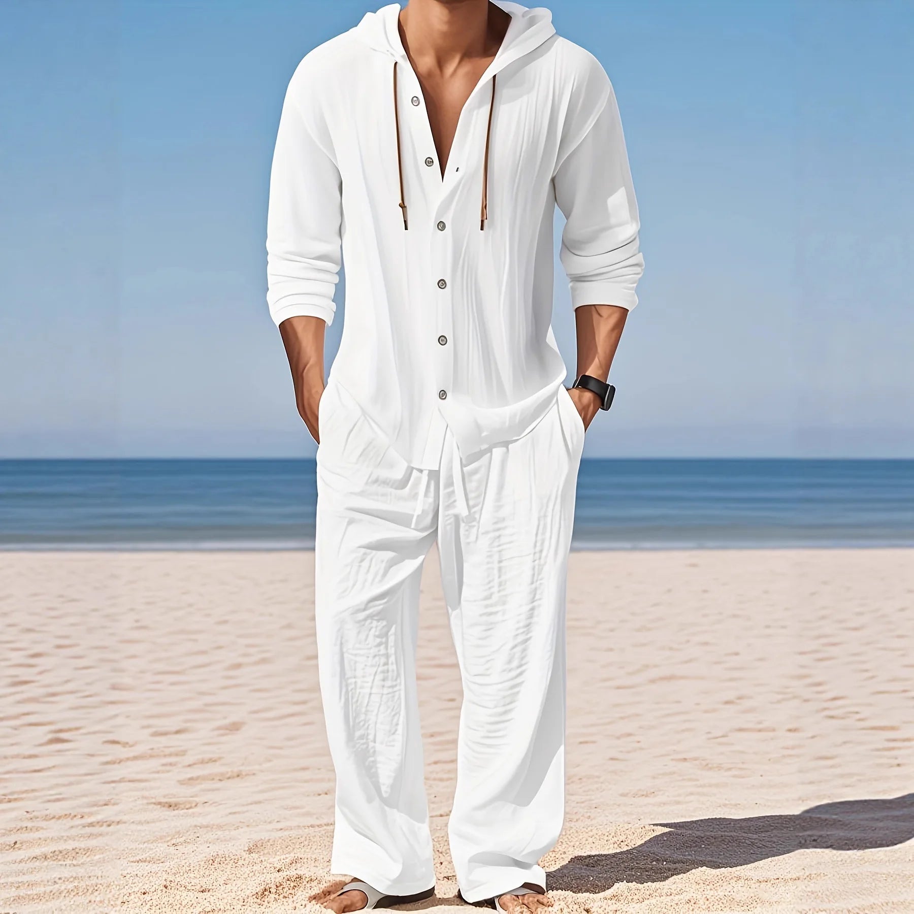 👑 KING LINEN SET — ENSEMBLE LIN CHEMISE & PANTALON SIGNATURE