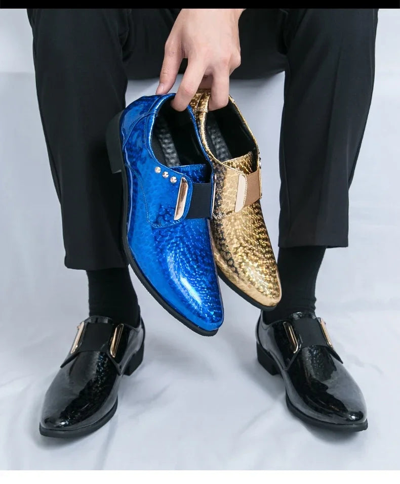 👑 Royal Or Bout Pointu – Oxford Talon Épais