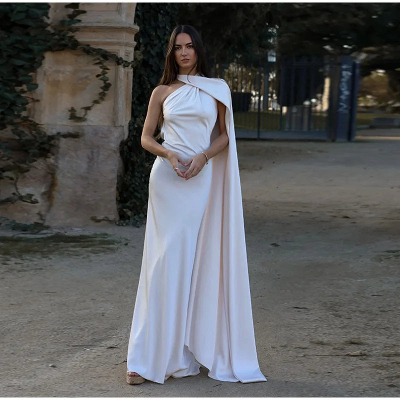 👑 QUEEN SATIN RIBBON — ROBE LONGUE COL DIAGONAL & DOS NU SIGNATURE