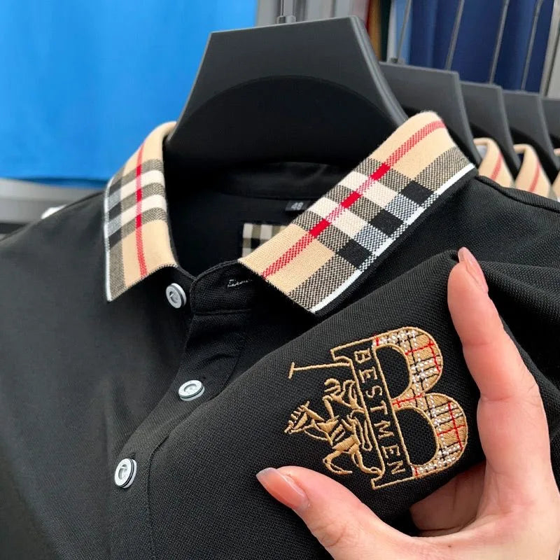 👑 KING POLO PLAID — POLO COTON CARREAUX BRODÉ SIGNATURE