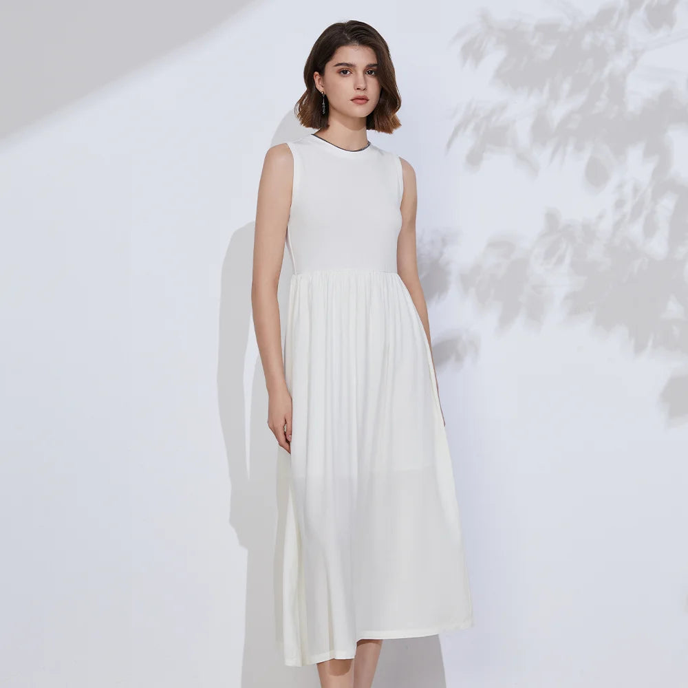 👑 QUEEN CHIFFON CHAIN — ROBE SANS MANCHES CHIFFON & CHAÎNE ÉLÉGANCE ÉTÉ