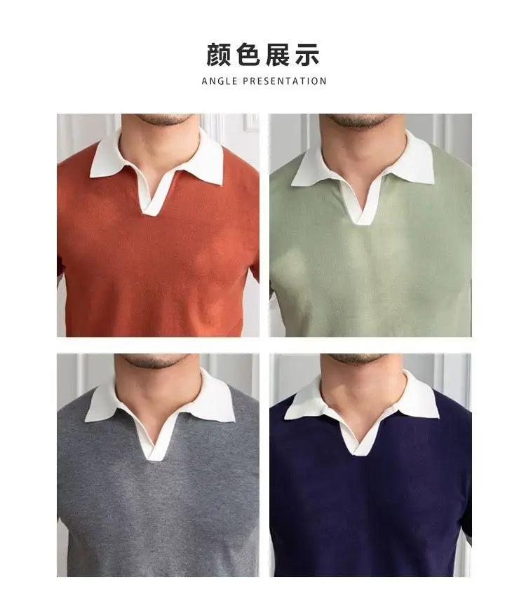 👑 KING POLO KNIT — POLO TRICOT COL REVERS CASUAL LUXE SIGNATURE