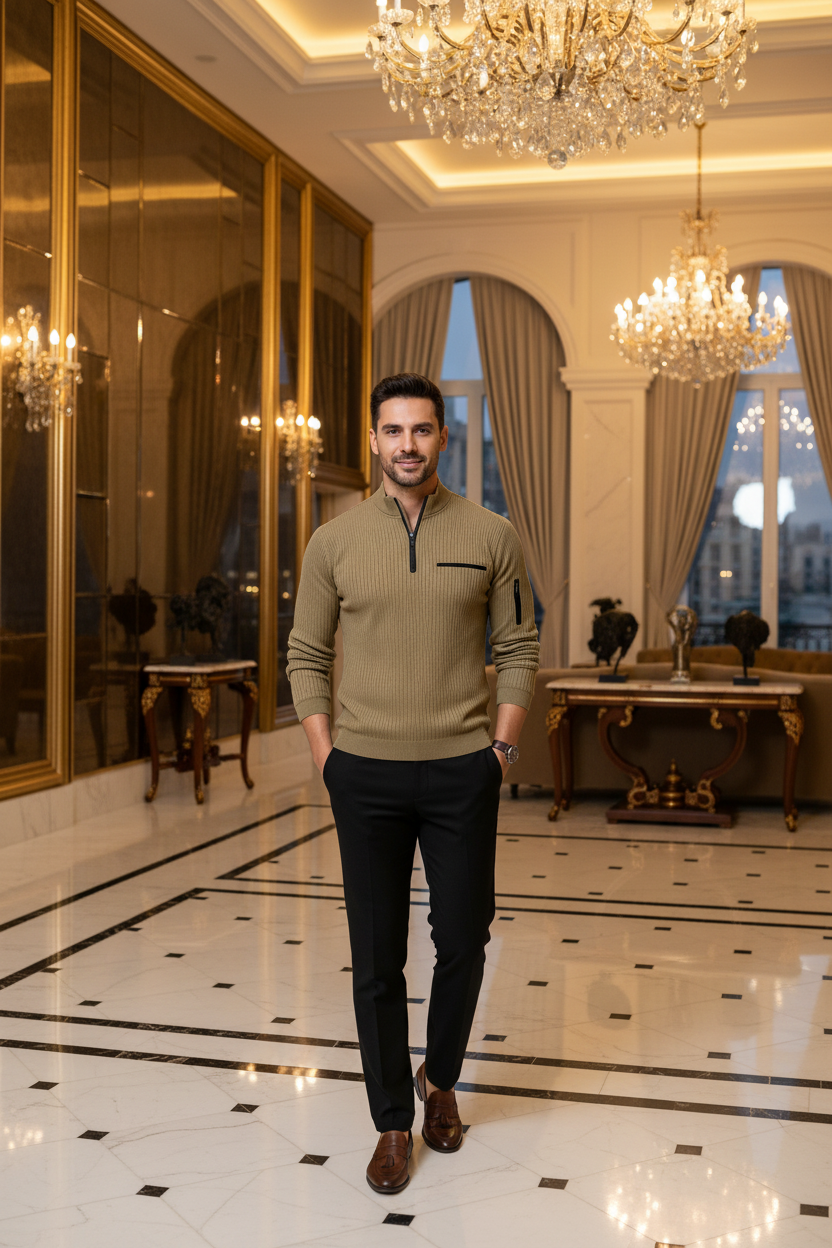 👑 KING POLO ZIP RAYURES — OUTDOOR SIGNATURE RUNWAY EDITION