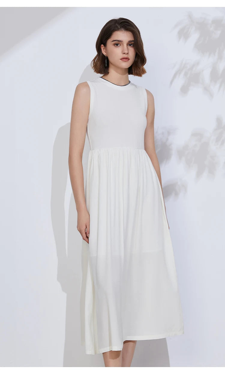 👑 QUEEN CHIFFON CHAIN — ROBE SANS MANCHES CHIFFON & CHAÎNE ÉLÉGANCE ÉTÉ