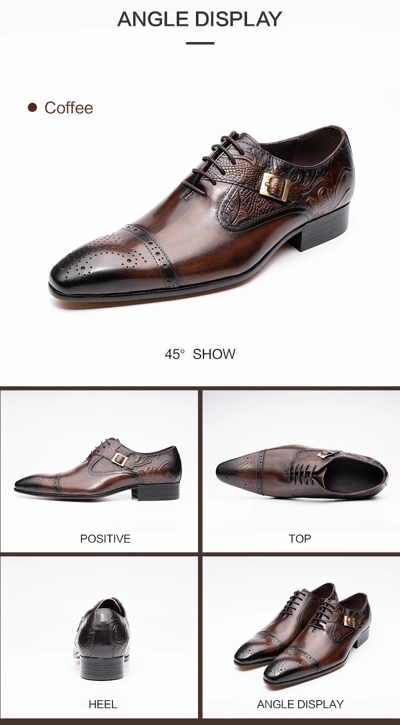 👑 Royal Oxford Européen – Cuir Véritable Formel