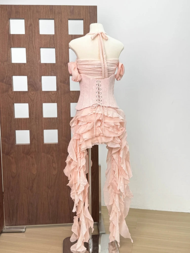 👑 QUEEN TRIO — ENSEMBLE MODULAIRE 3 PIÈCES CORSET & ROBE À VOLANTS SIGNATURE