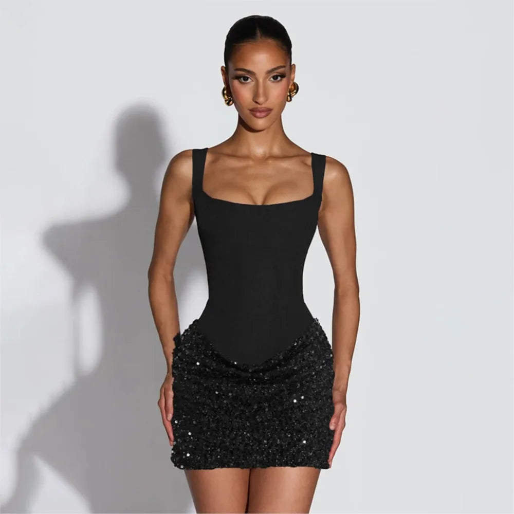 👑 Queen Sequins Dos Nu – Soirée Signature