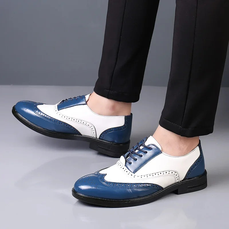 👑 ROYAL BROGUE OXFORD — CHAUSSURES HOMME CUIR BOUT POINTU ÉLÉGANTES