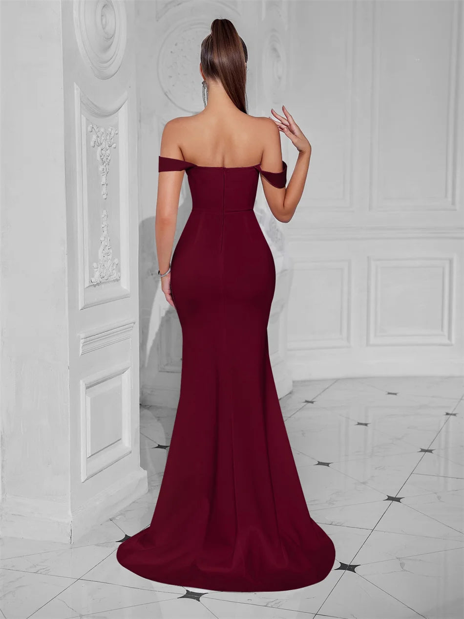👑 Queen Maxi Épaule Dénudée – Soirée Sol