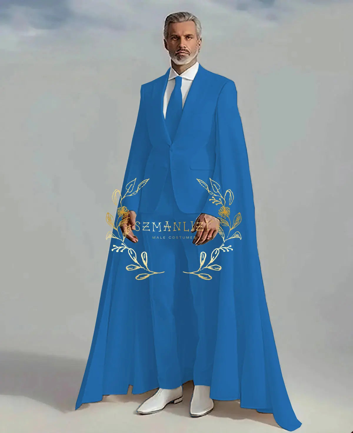 👑 KING CEREMONY SUIT — COSTUME MARIAGE 2 PIÈCES CAPE & BLAZER
