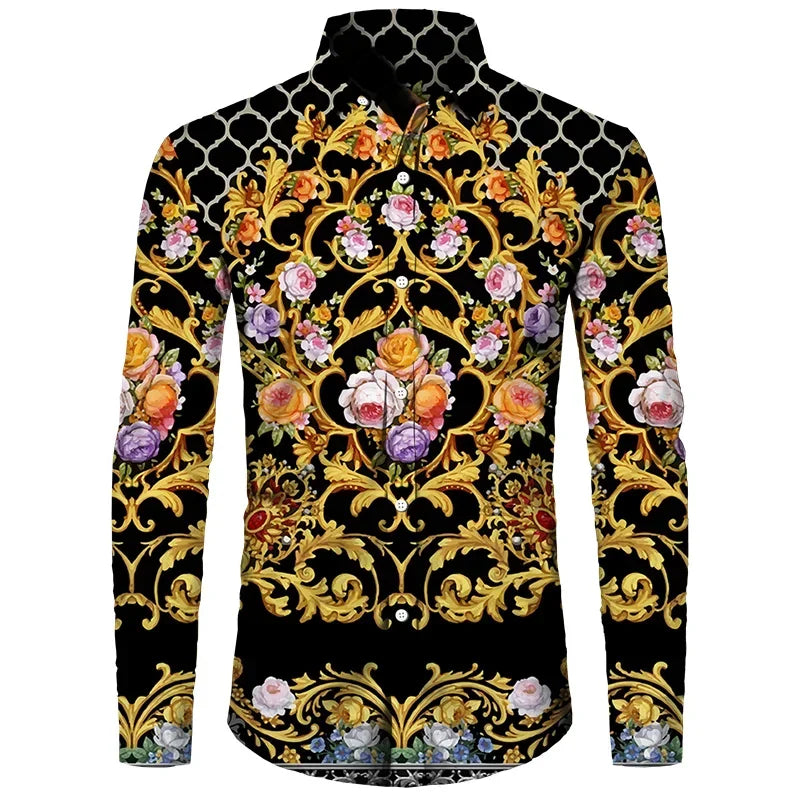 👑 King Chemise Paisley Or – Soie & Prestige