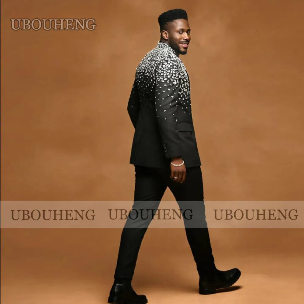👑 KING CRYSTAL TUXEDO — SMOKING 2 PIÈCES COUTURE ÉCLAT SIGNATURE
