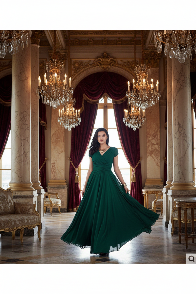 👑 Queen Chiffon Boho – Robe Été Élégante