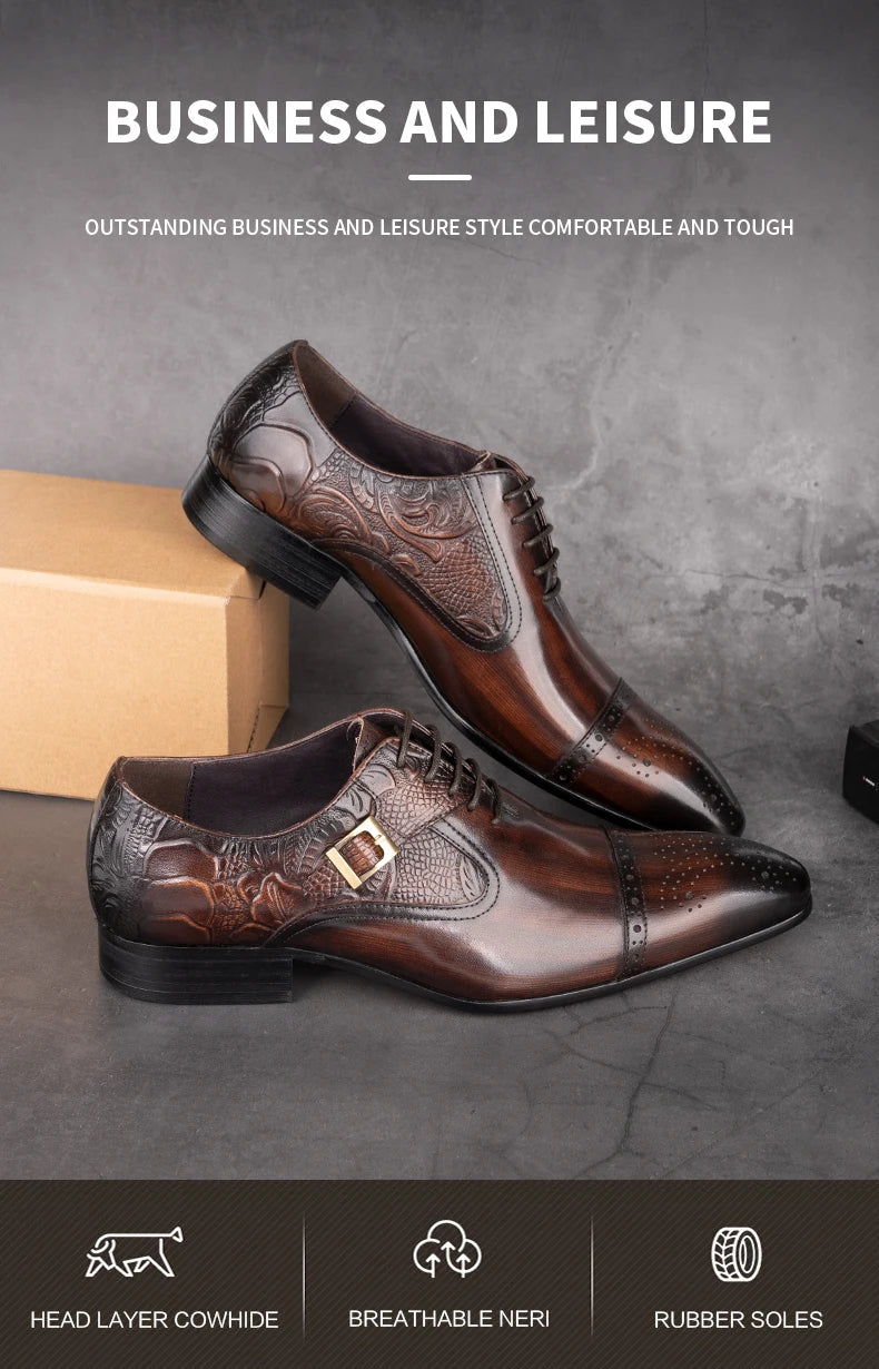👑 Royal Oxford Européen – Cuir Véritable Formel