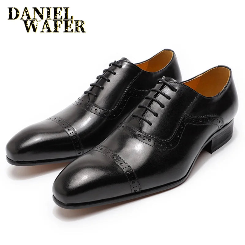 👑 Royal Oxford Artisan Rouge & Noir – Bout Pointu